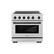 Front. ZLINE - 36 in. Wide 5 Elements Autograph 5.2 cu. ft. Paramount Freestanding Induction Range with Electric Oven w/ Black Accents - Stainless Steel.