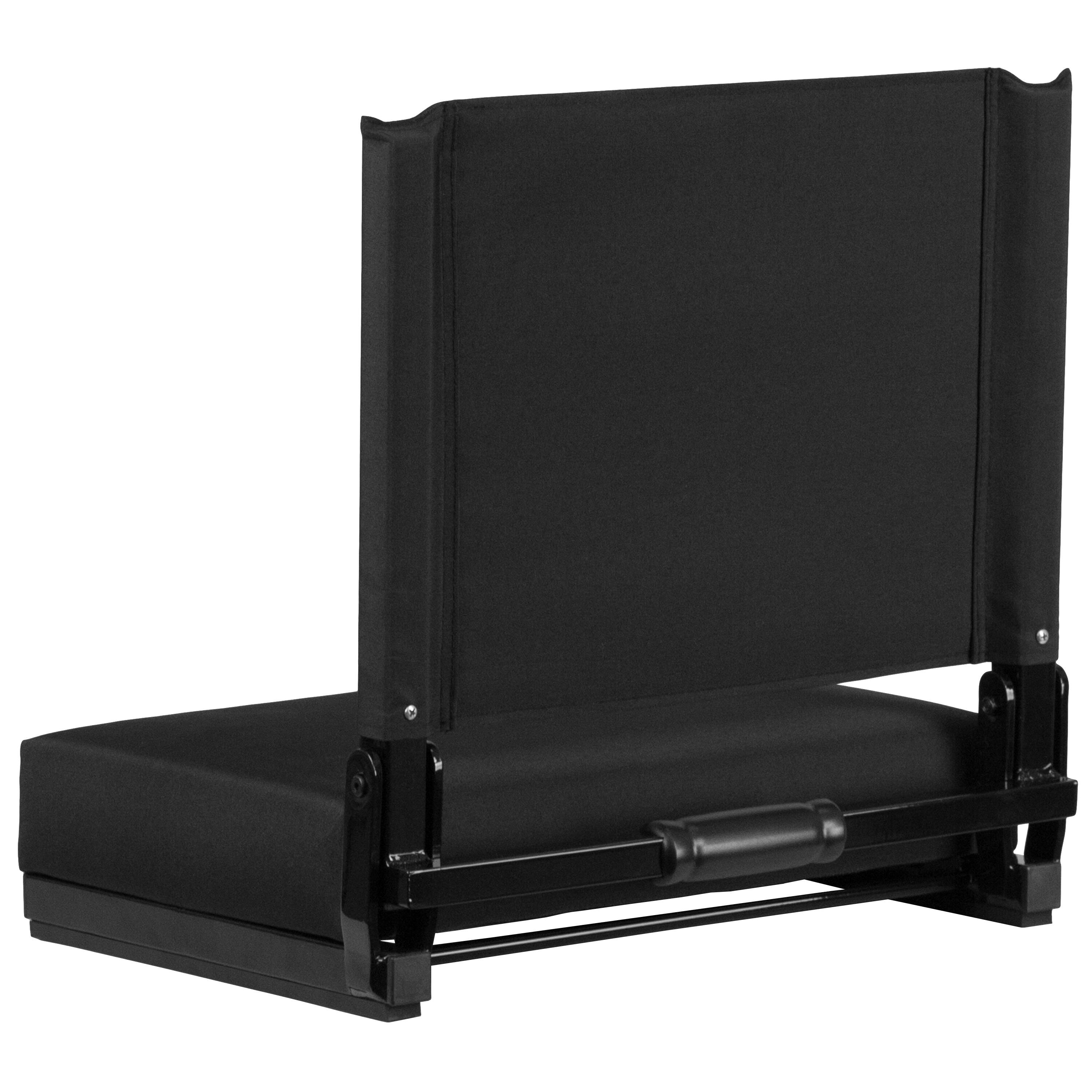 Alt View 15. Alamont Home - Grandstand Comfort Seats By Flash 500 lb. Rated Lightweight Stadium Chair-Handle-Padded Seat, Black - Black.