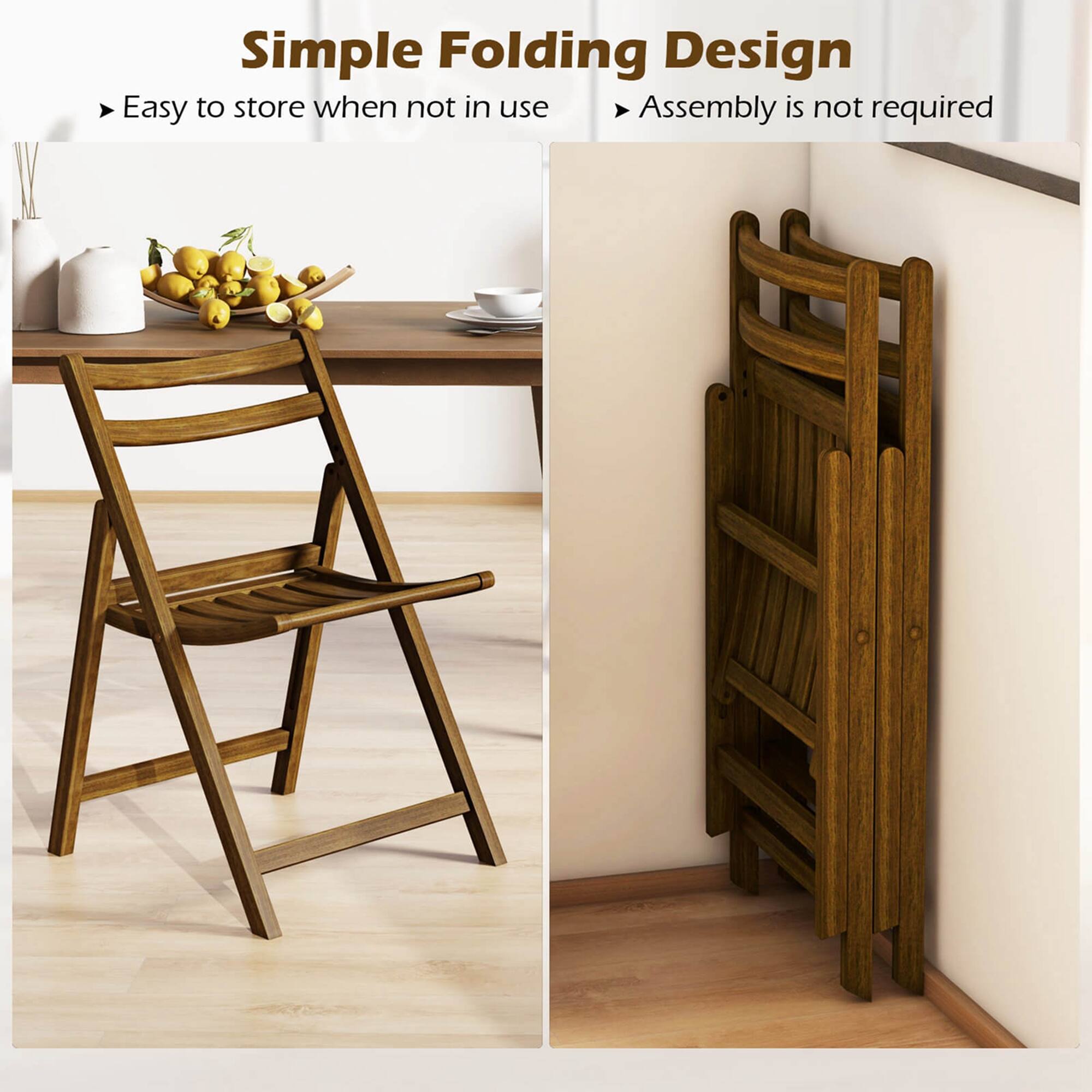 Simple Folding Design: Easy to store when not in use. Assembly is not required.