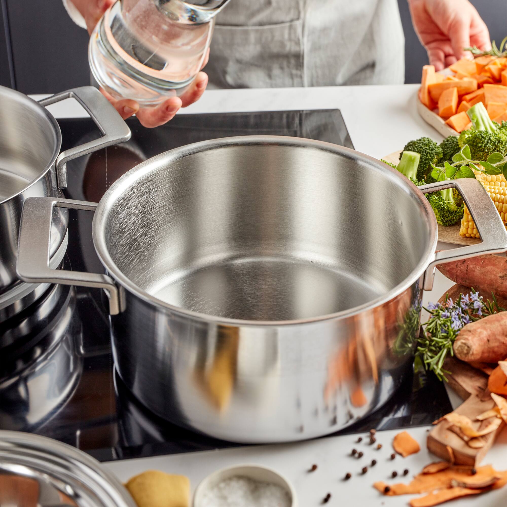 Alt View 1. Demeyere - Demeyere Industry 5-Ply 5.5-qt Stainless Steel Dutch Oven - Stainless Steel.