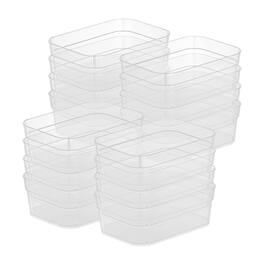 Sterilite - Medium Storage Trays for Desktop and Drawer Organizing, 48 Pack - Clear