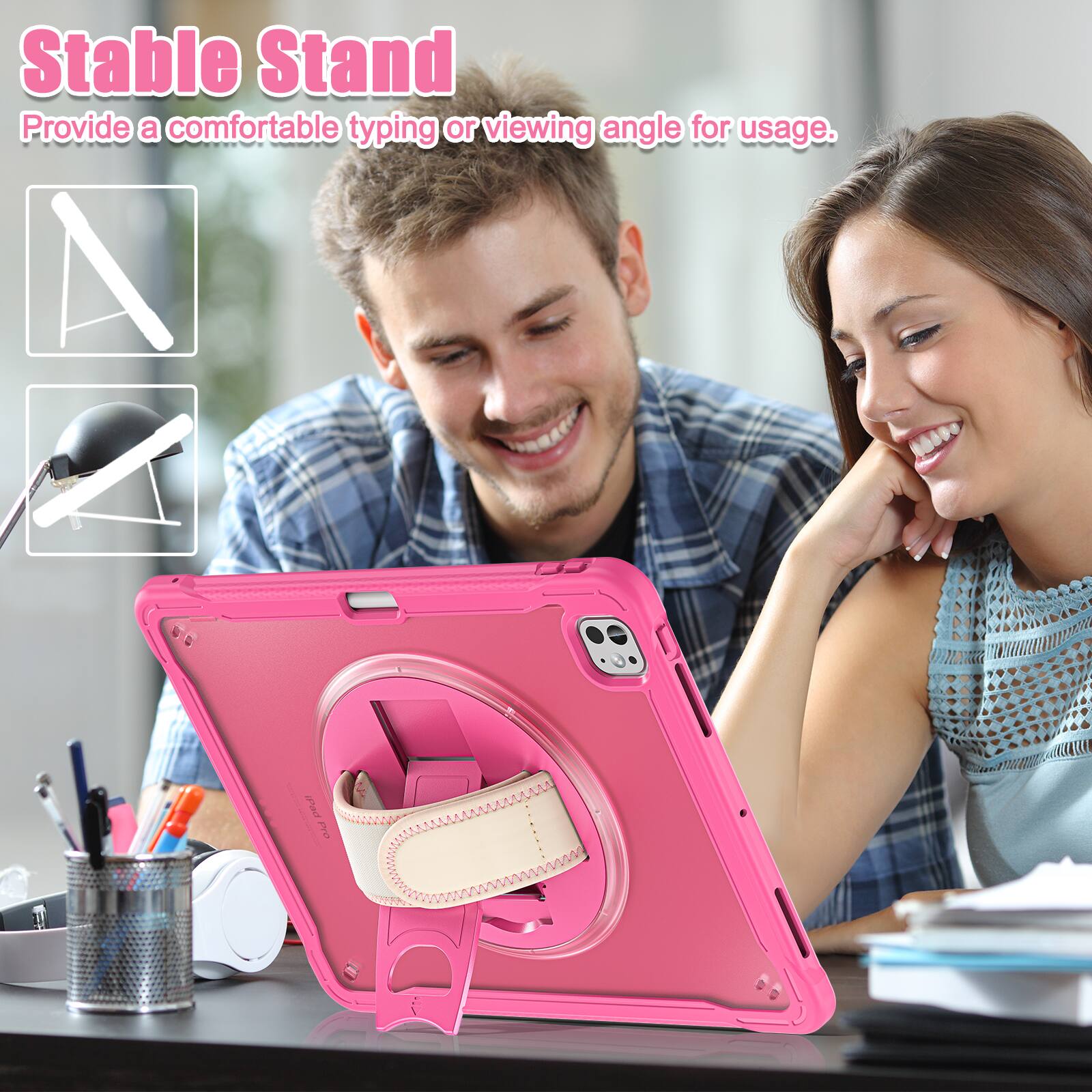 Stable Stand  
Provide a comfortable typing or viewing angle for usage.
