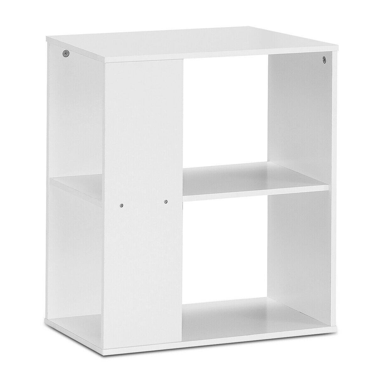 Alt View 1. Gymax - Gymax 2-Tier Side Sofa End Table Bedside Nightstand Table White Home - White.