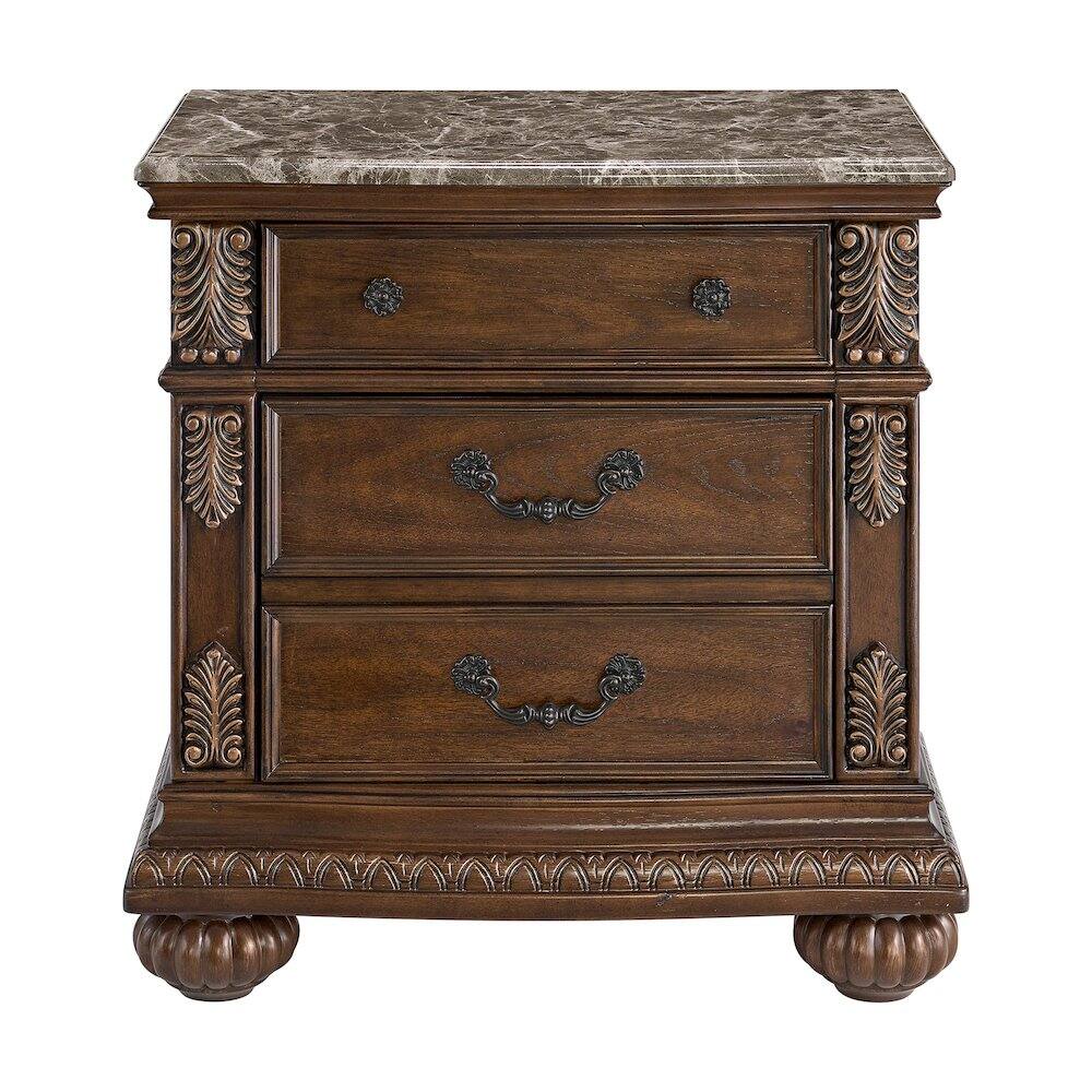 Front. Picket House Furnishings - Concerto Nightstand with USB-C in Brown - Brown.
