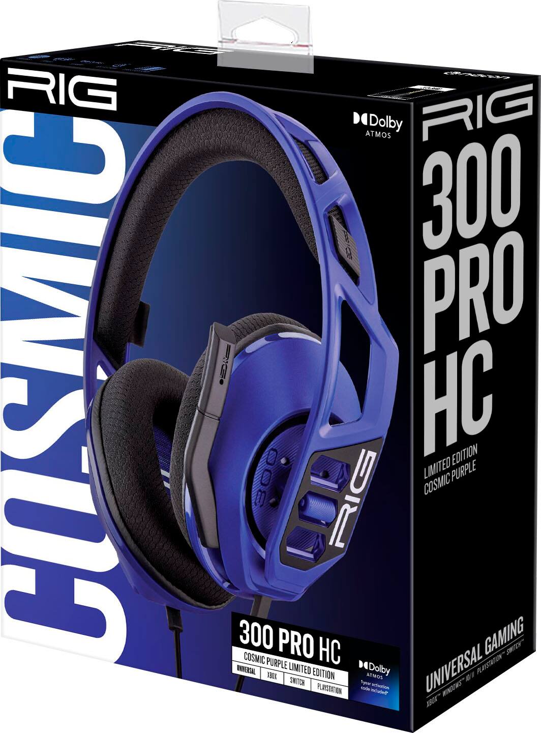 RIG COSMIC 300 PRO HC EDITION 800 LIMITED PURPLE COSMIC RIG 300 PRO C GAMING SWITCH COSMIC PURPLE PLATFORM UNIVERSAL LE LIMITED Dolby ATMOS / SURROUND SOUND PLAYSTATION 4 EDITION