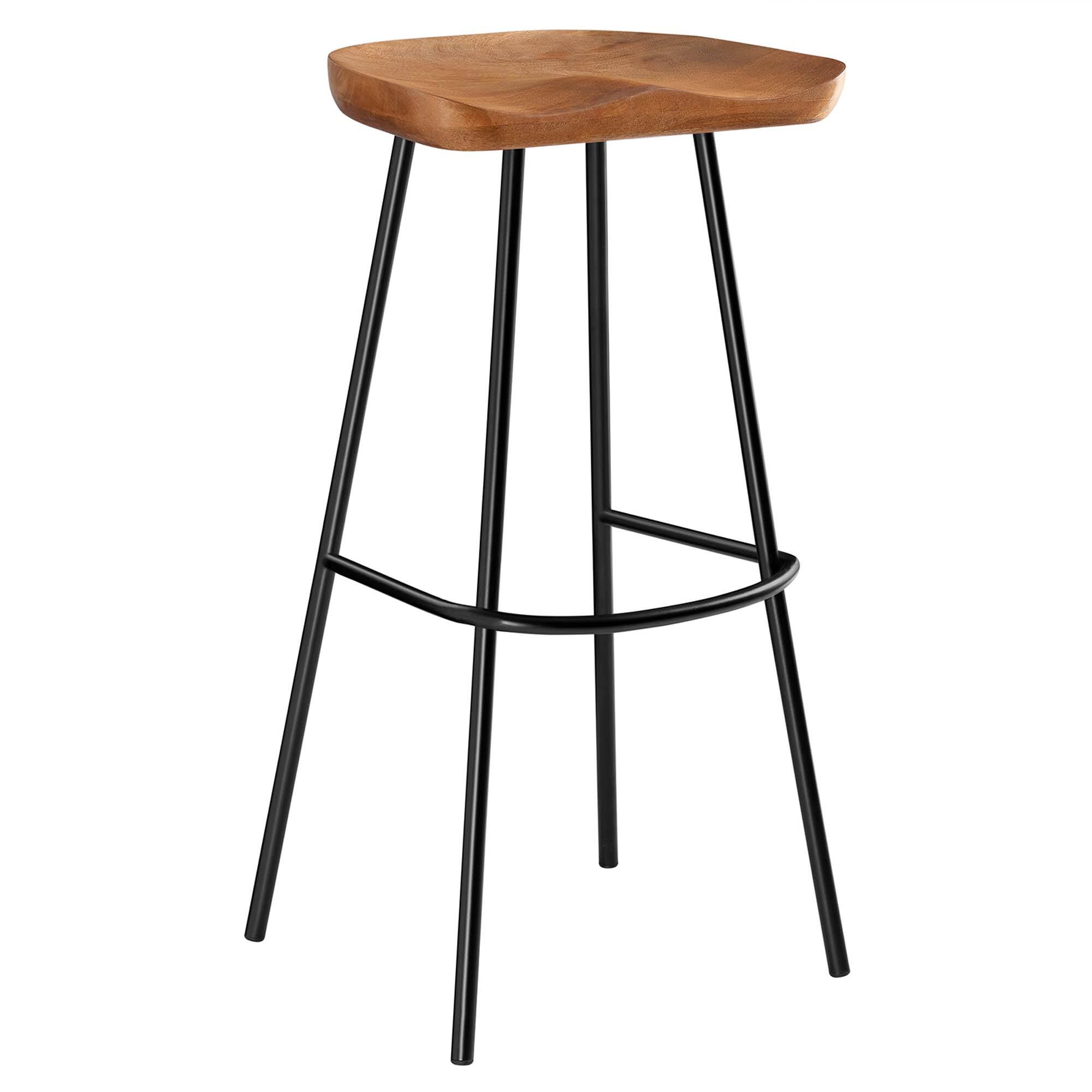 Back. Modway - Concord Backless Wood Bar Stools Set of 2 by Modway - 0.