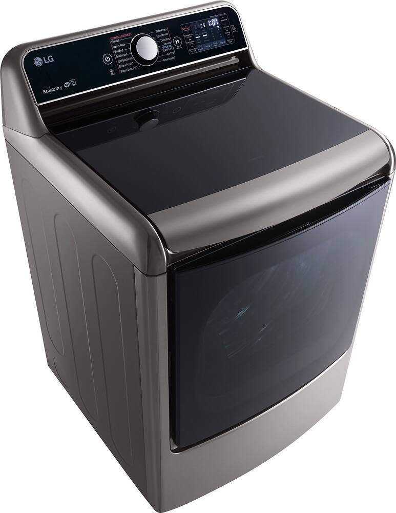 Best Buy Lg 9 0 Cu Ft 14 Cycle Steam Electric Dryer Graphite Steel Dlex7700ve