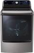 LG - 9.0 Cu. Ft. 14-Cycle Steam Electric Dryer - Graphite Steel - Larger Front
