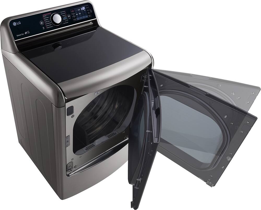 Best Buy LG 9.0 Cu. Ft. 14Cycle Steam Electric Dryer Graphite Steel