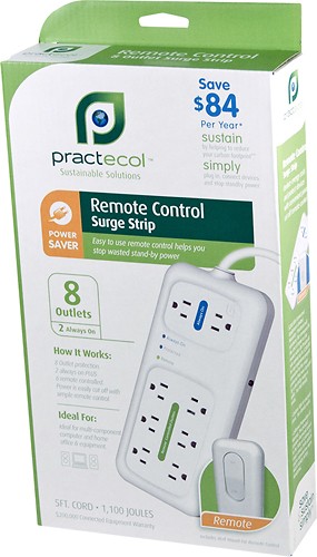Best Buy: Practecol 8-Outlet Power Strip with Remote POWSTR-001