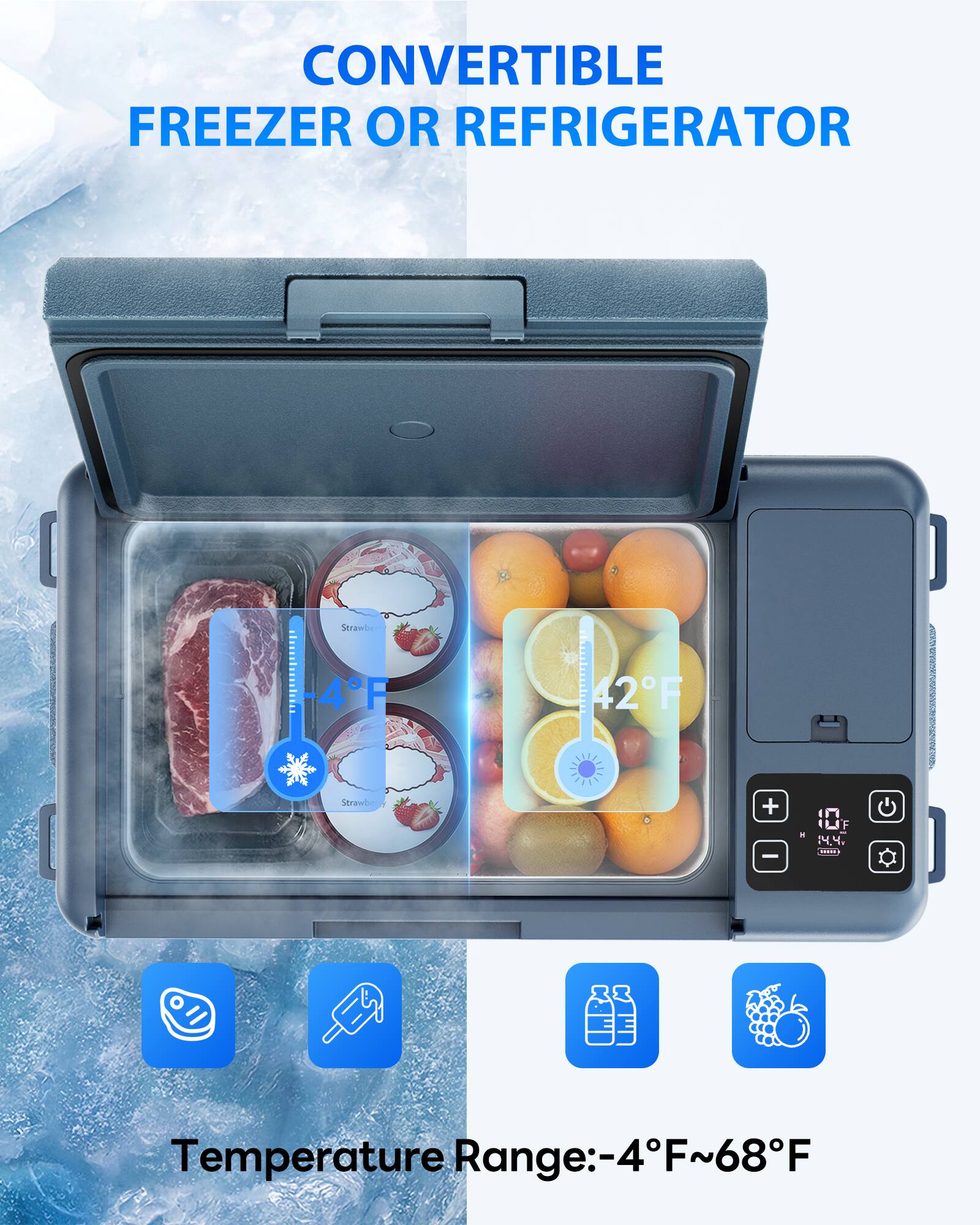 Aeitto 12 Volt Car Refrigerator 25Quart Car Fridge Freezer