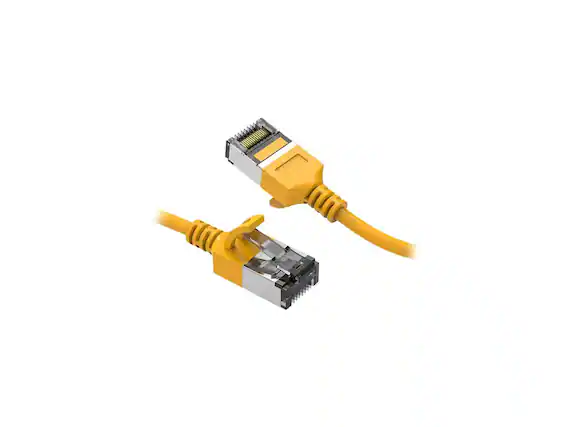 Front. Nippon Labs - Nippon Labs 60CAT8-2-30YW 2ft Cat8 Yellow U/FTP 30AWG 40Gbps RJ45 Patch Cord.