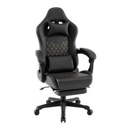 WELLFOR - Ergonomic Video Game Computer Chair with Headrest and Lumbar Pillow - Black