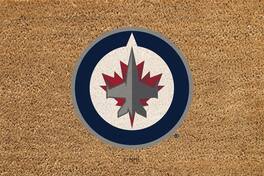 Evergreen Enterprises - Winnipeg Jets 24" x 36" Outdoor Team Logo Coir Mat - Brown