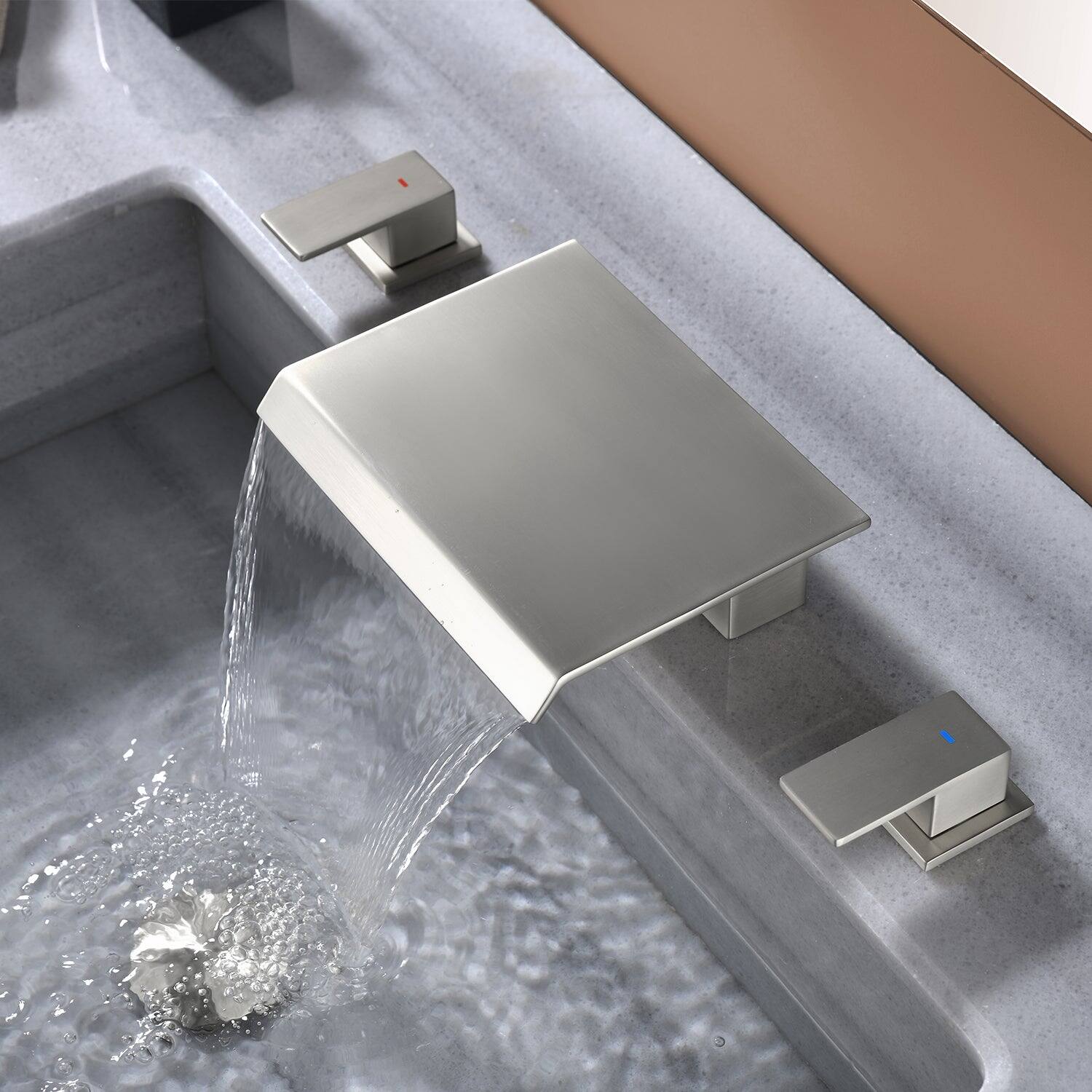 Alt View 3. Boyel Living - Brushed Faucet SUS304 Waterfall Spout cUPC Quick Connect Temporary Shelf - Brushed Nickel.