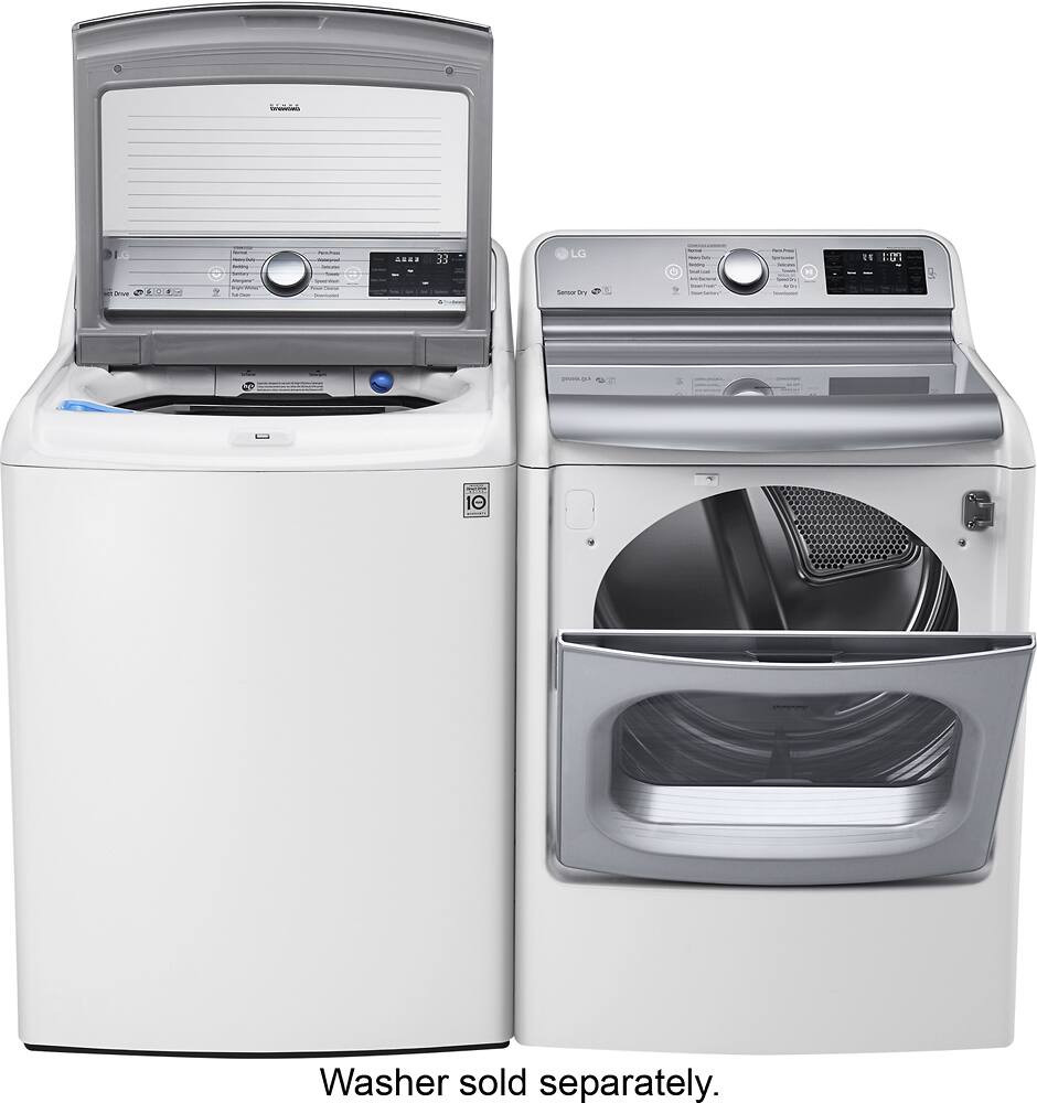 Best Buy: LG 9.0 Cu. Ft. 14-Cycle Steam Electric Dryer White DLEX7700WE