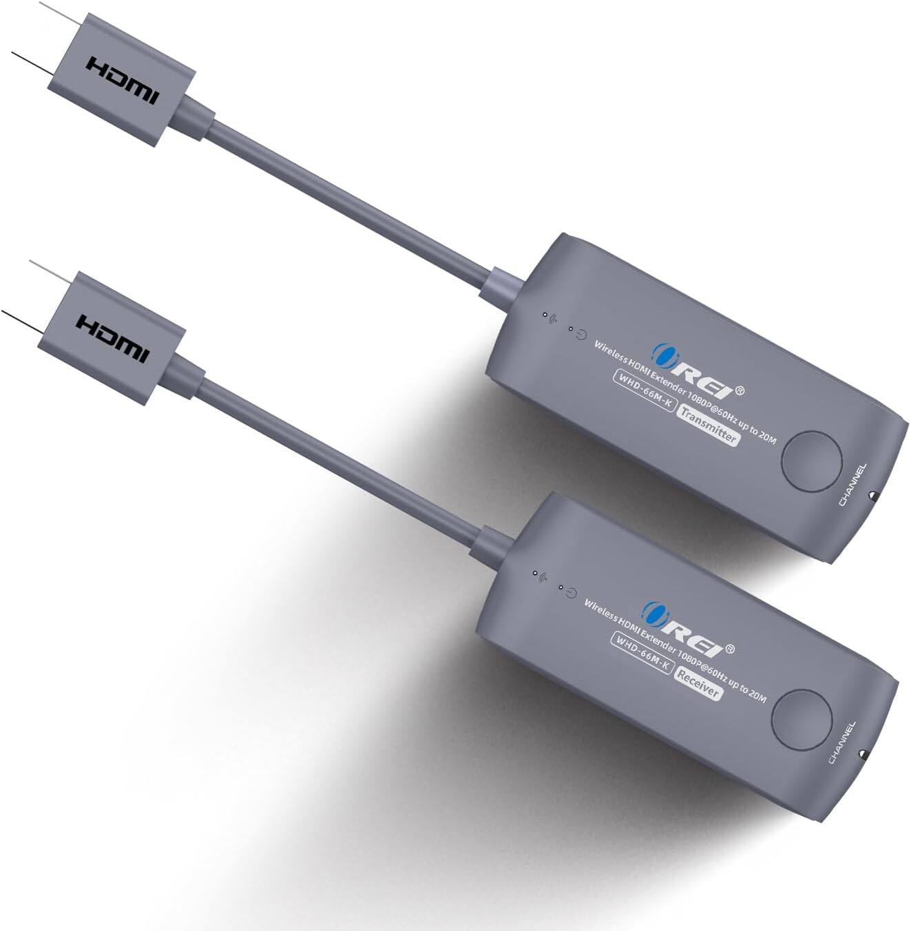 Orei - Wireless HDMI Extender Transmitter & Receiver Up to 1080p@60Hz - Upto 20M (WHD-66M-K) - Black