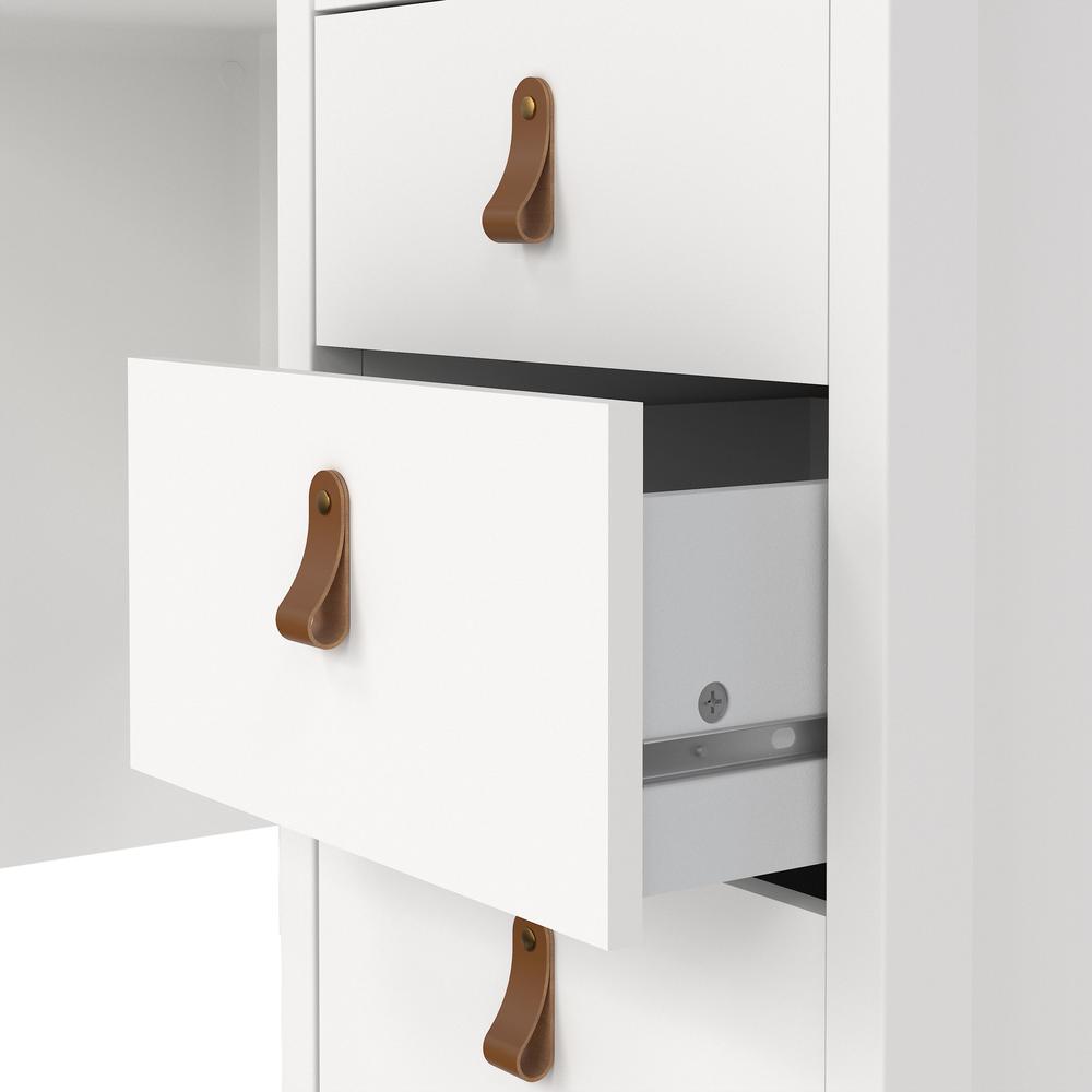 Left. Tvilum - Madrid Home Office Writing Desk with 3 Storage Drawers - White.