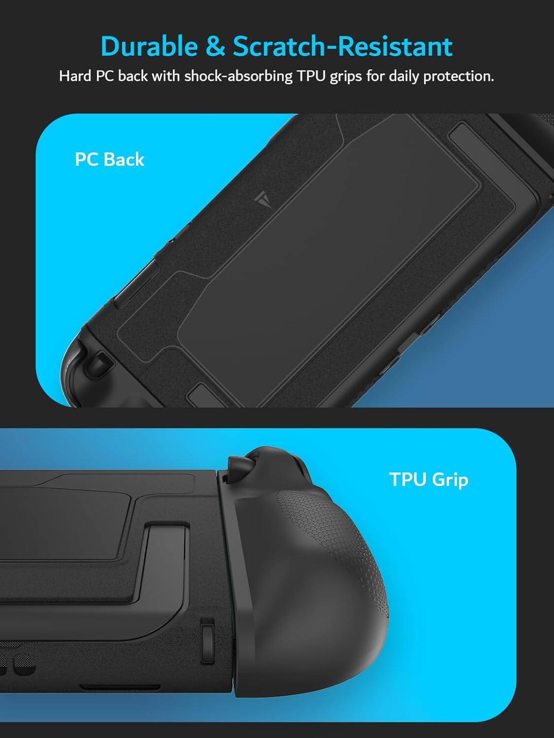 Durable & Scratch-Resistant  
Hard PC back with shock-absorbing TPU grips for daily protection.

PC Back

TPU Grip