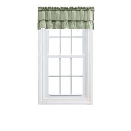 Ellis Curtain - Ellis Stacey 1.5" Rod Pocket High Quality Fabric Solid Color Window Ruffled Filler Valance 54"x13" - Sage