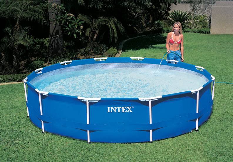 Alt View 2. Intex - Intex 12ft x 30in Metal Frame Above Ground Round Family Swimming Pool Set & Pump.