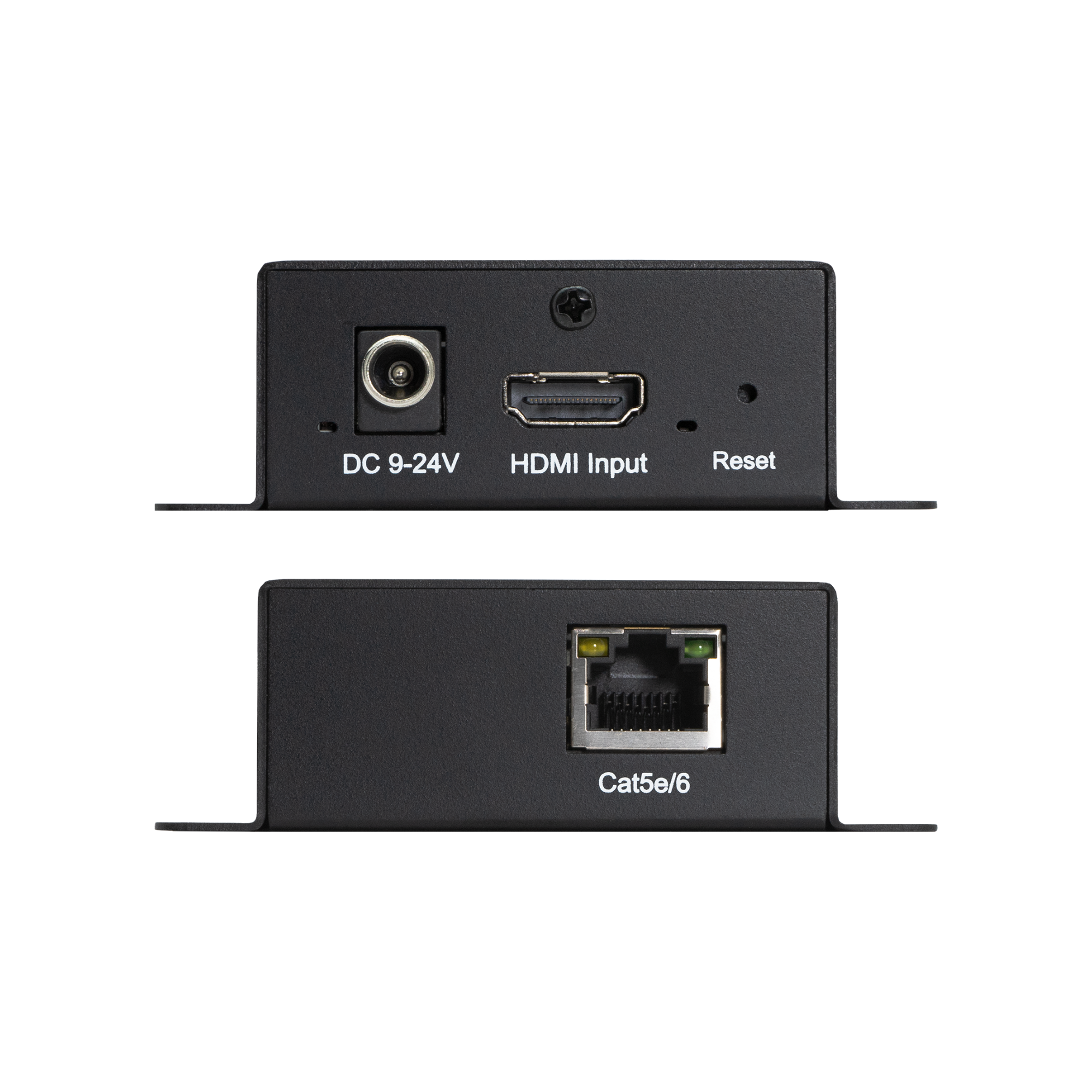 DC 9-24V, HDMI Input, Reset, Cat5e/6