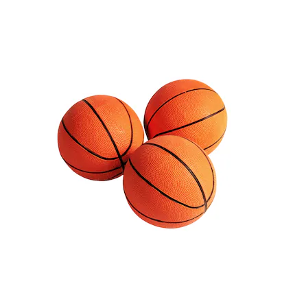 Front. Hall of Games - Hall of Games Size 3 Basketball, Indoor & Outdoor 3-pack, 7-inch Diameter Durable Rubber Ball, Perfect for Arcade Games - Orange.