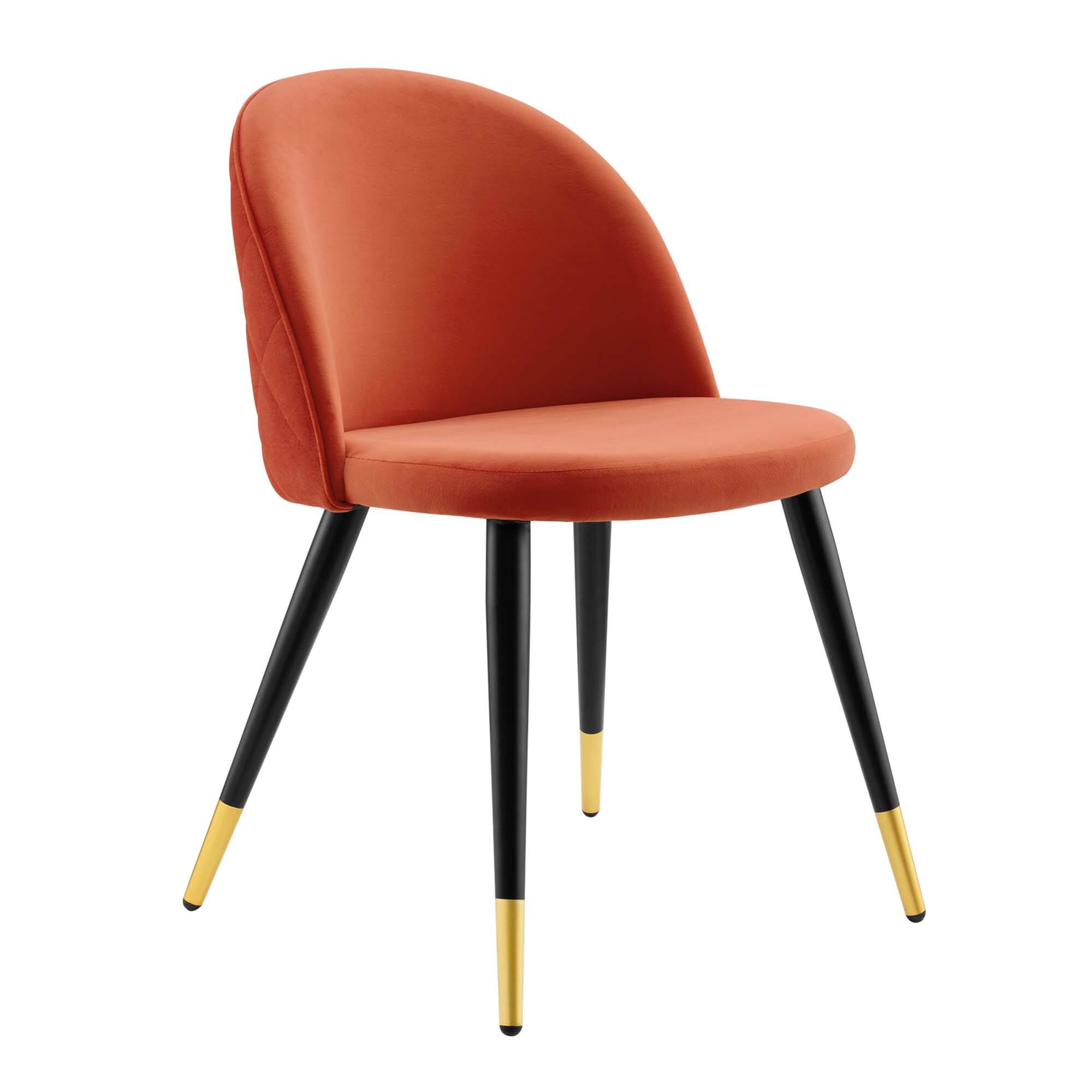 Alt View 1. Modway - Cordial Performance Velvet Dining Chairs Set of 2 by Modway - Orange.