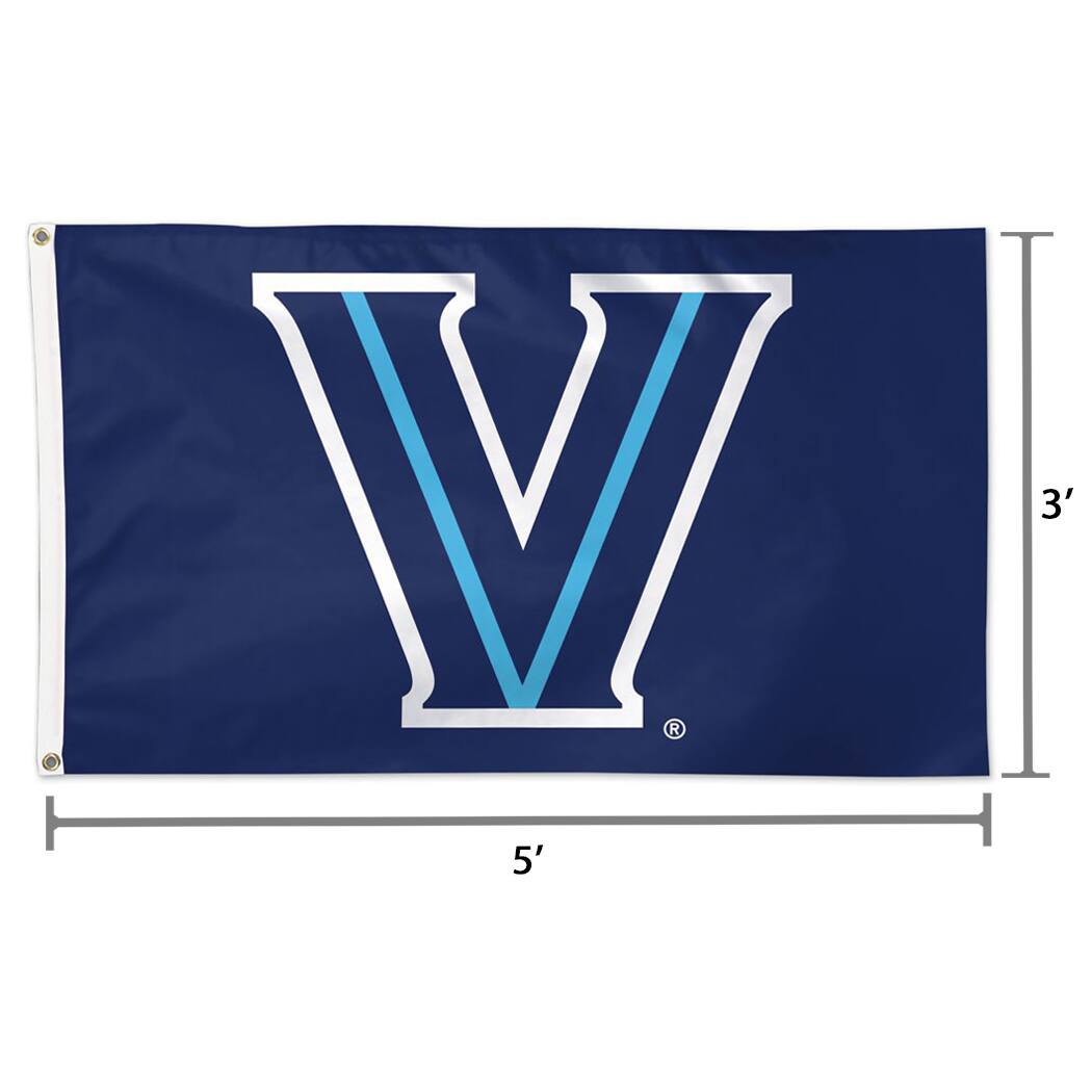 Alt View 1. WinCraft - Villanova Wildcats Single-Sided 3' x 5' Deluxe Team Logo Flag - Multicolor.