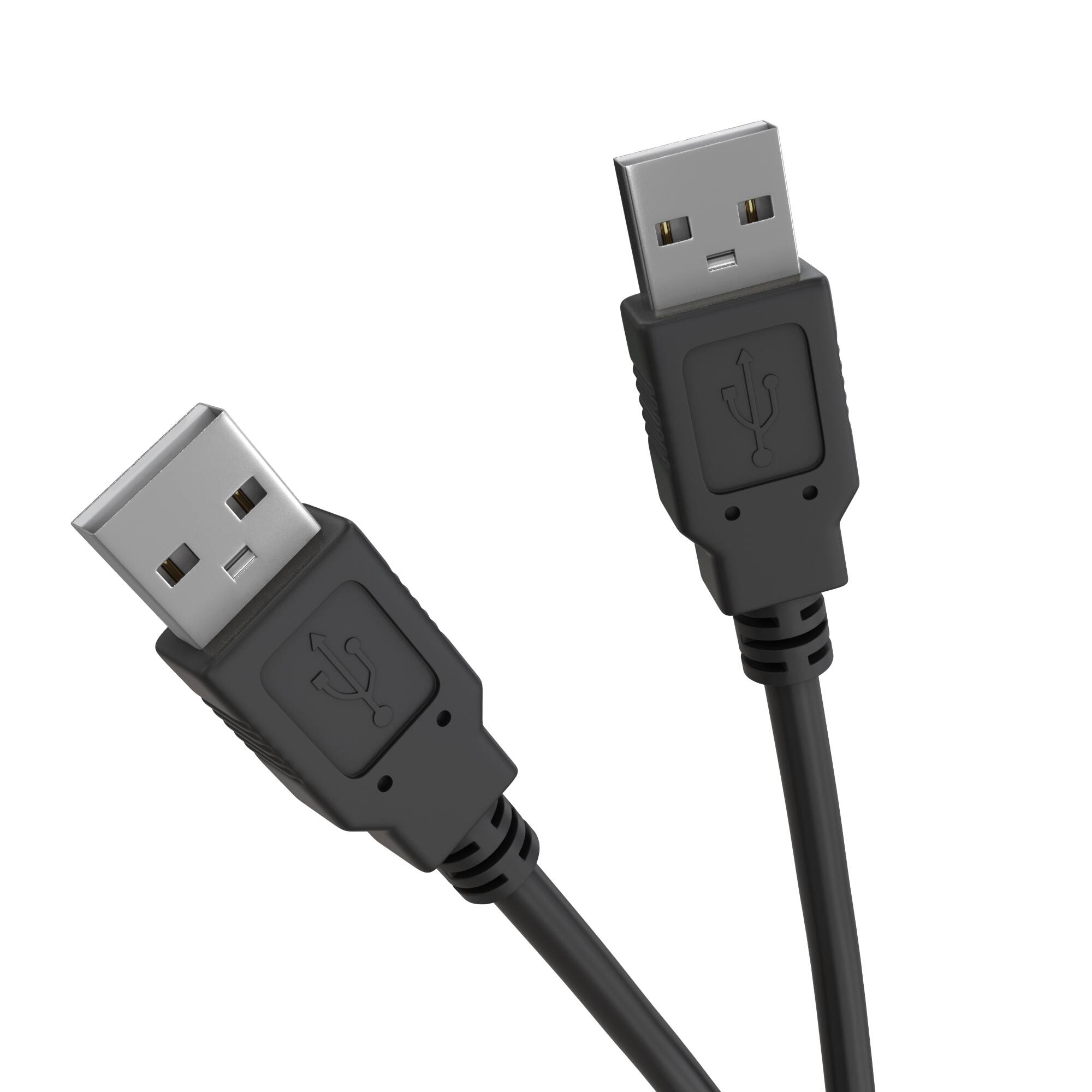 Alt View 2. Cmple.com - USB A to A Cable 3ft Black USB-A 2.0 Male to Male 480Mbps High-Speed Data Cord - Black.