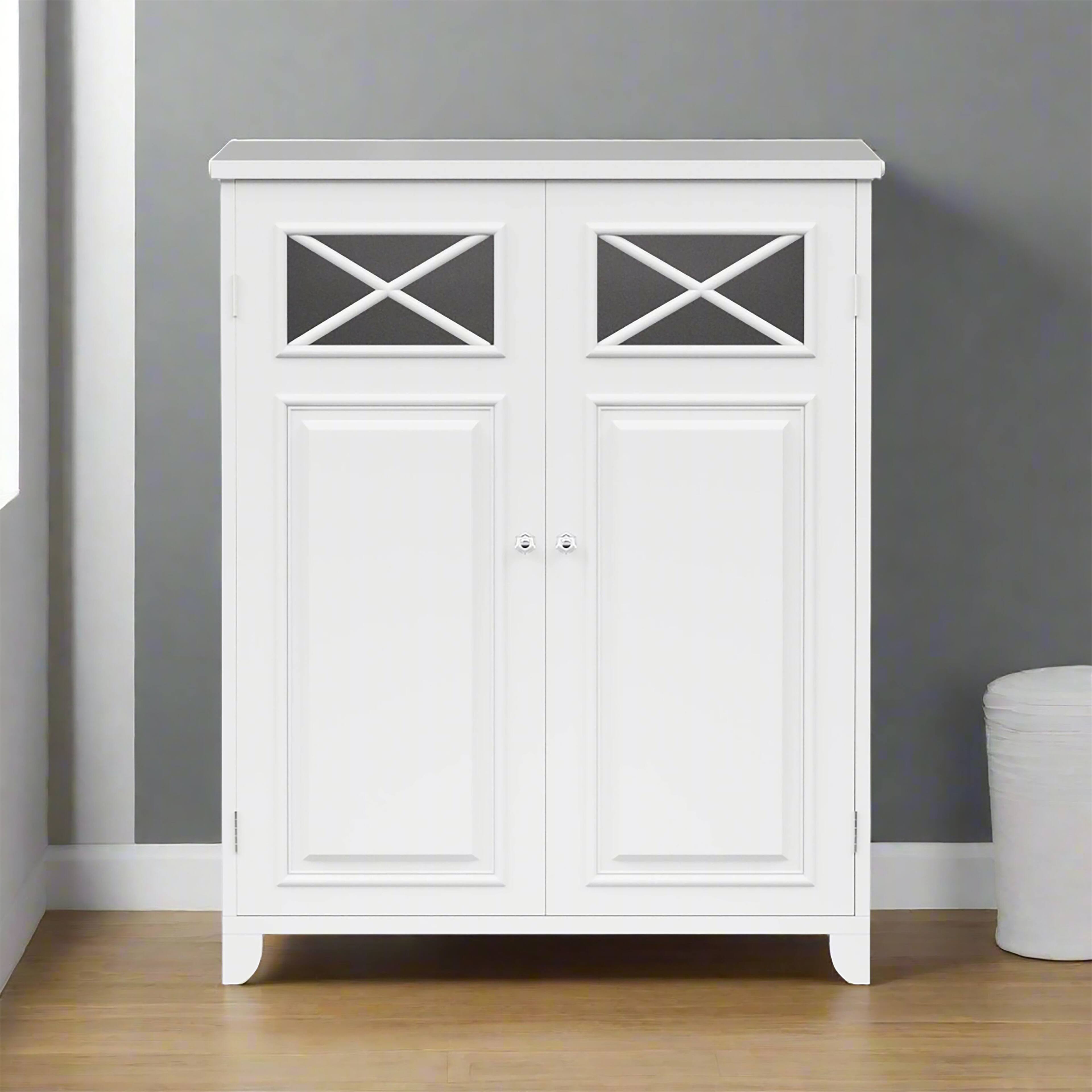 Front. Teamson Home - Teamson Home Dawson Freestanding Two-Door Floor Cabinet, White - White.
