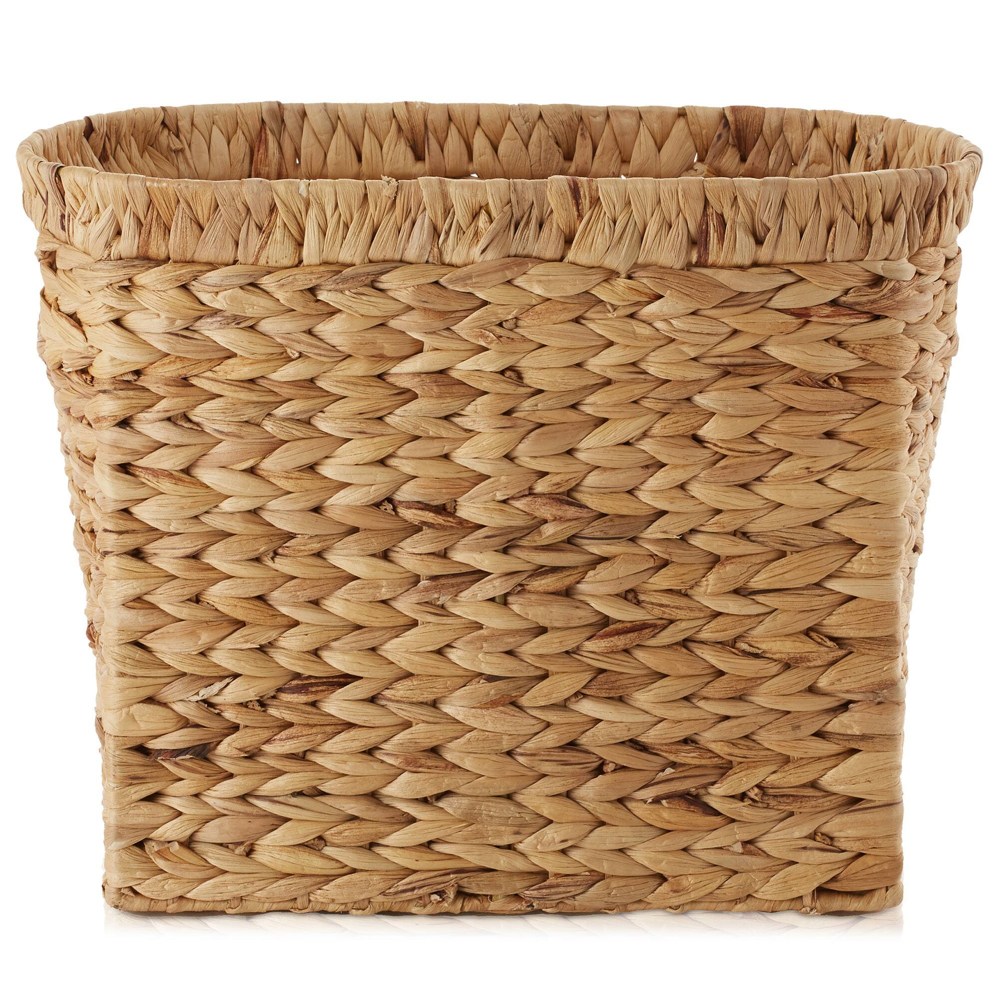 Alt View 5. Casafield - Magazine Holder Storage Basket Bin with Handles - Seagrass Hyacinth Woven Bins - Natural - Hyacinth.