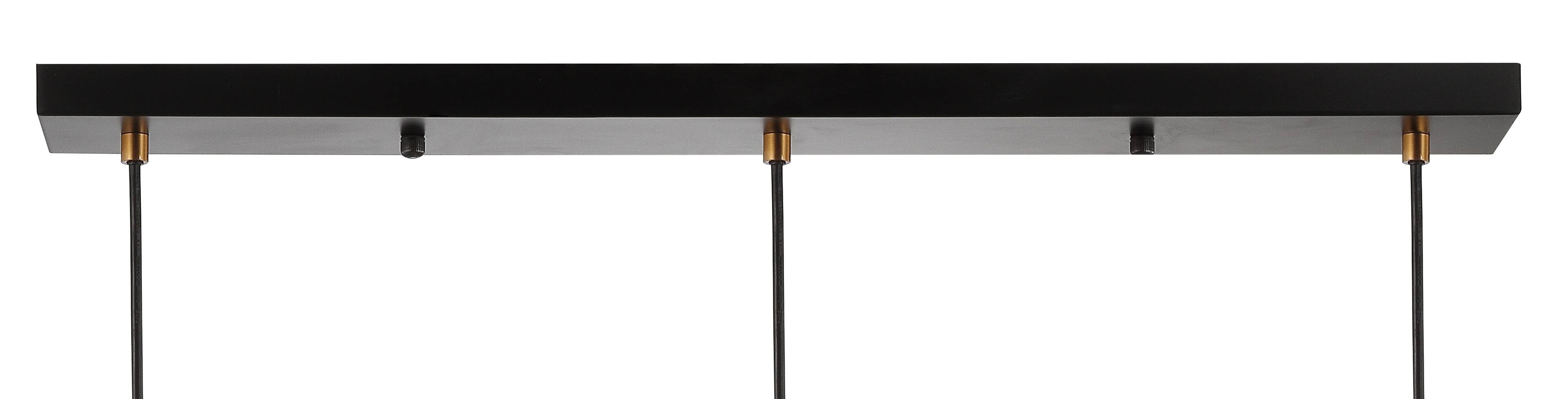 Alt View 5. Jonathan Y - Edison 33.25" Linear 3-Light Metal Linear LED Pendant, Black/Brass Gold - Black/Brass Gold.