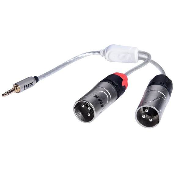 Alt View 1. Lyxpro - 3.5mm TRS to Dual XLR Male Audio Cable, Y- Audio Splitter Adapter Cable - 6 Feet - White.