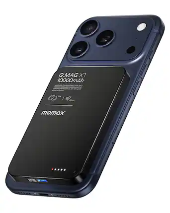 Q.MAG X1
10000mAh
WIRELESS CHARGING BATTERY PACK
15W MAX WIRELESS CHARGING OUTPUT
MADE IN CHINA
SN: 2420
momox
15W
PD 3.0