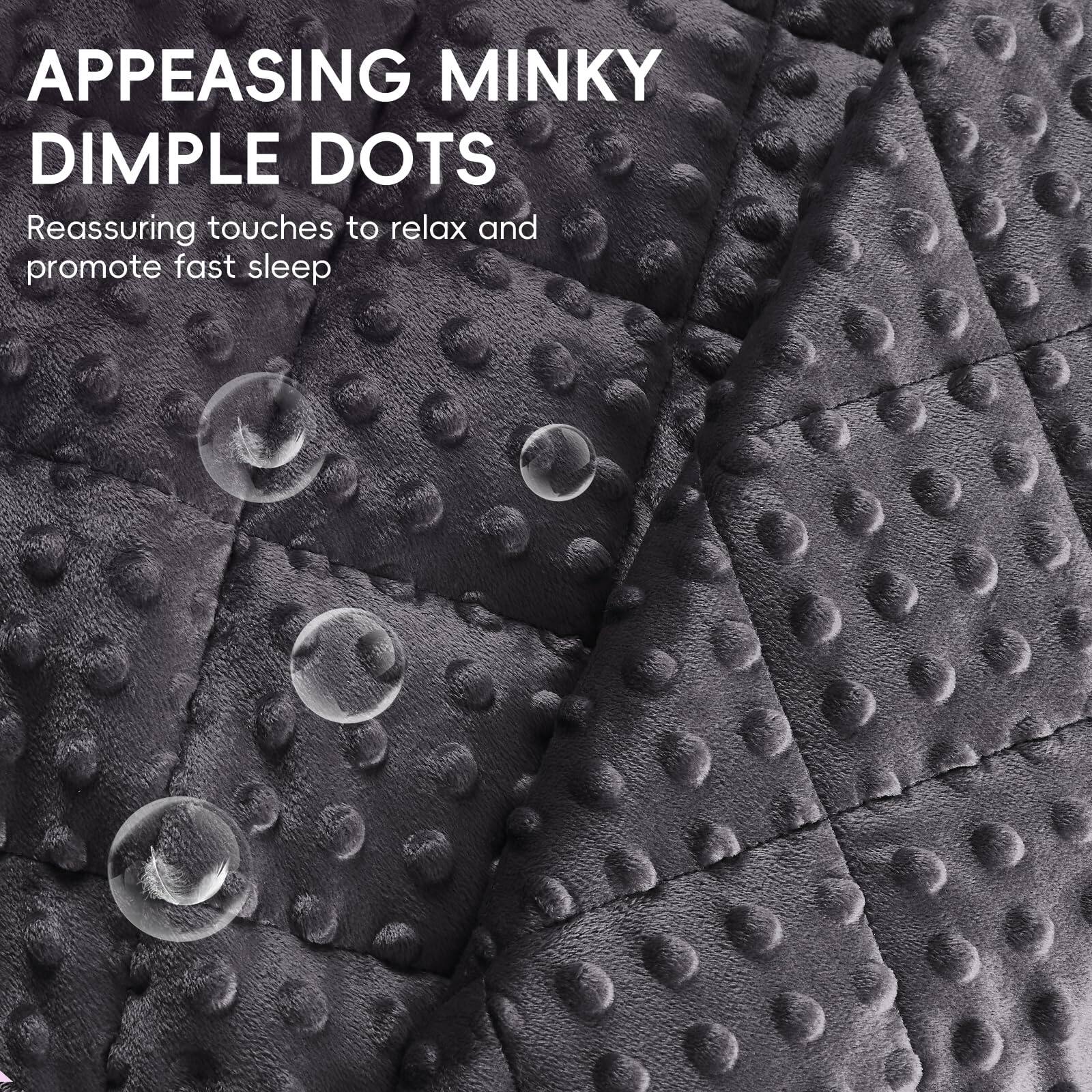 APPEASING MINKY DIMPLE DOTS

Reassuring touches to relax and promote fast sleep