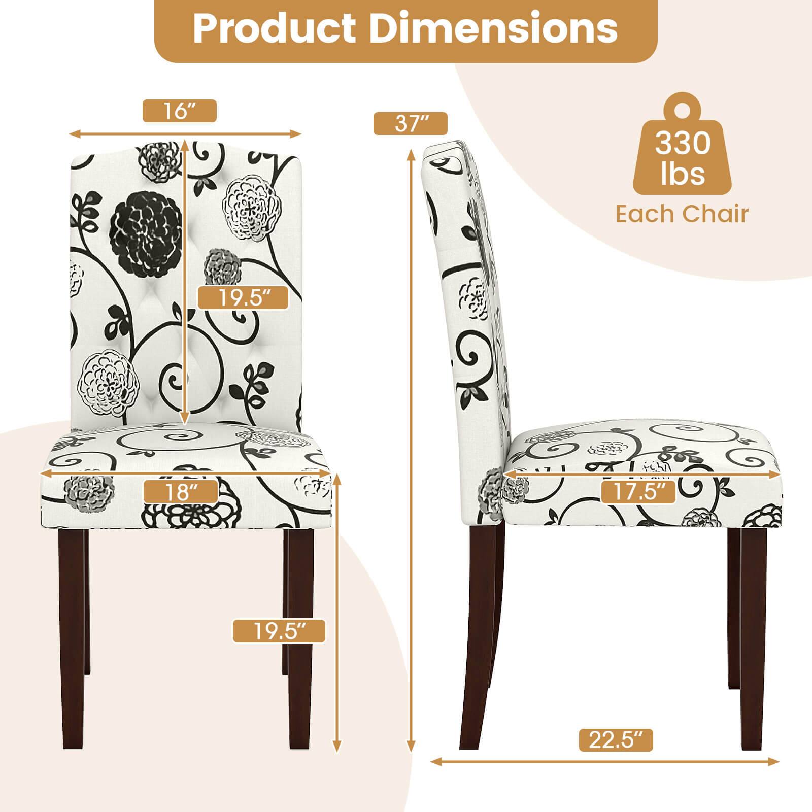 Product Dimensions  
Each Chair  
16" x 19.5" x 18" x 19.5" x 37" x 7"  
330 lbs
