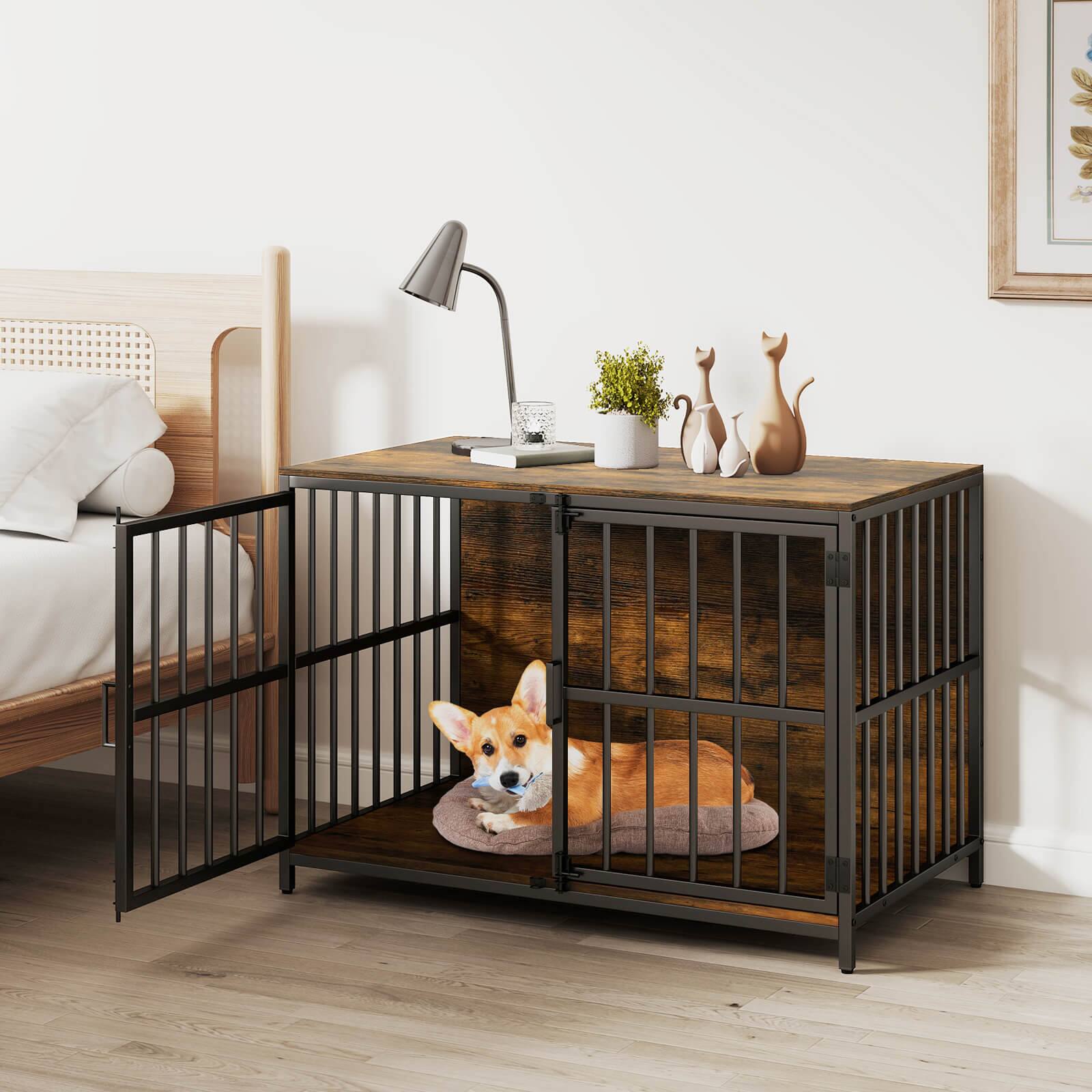 Alt View 3. Costway - Costway 40" Heavy-duty Dog Crate Furniture with 2 Lockable Doors for Small Medium Breeds.