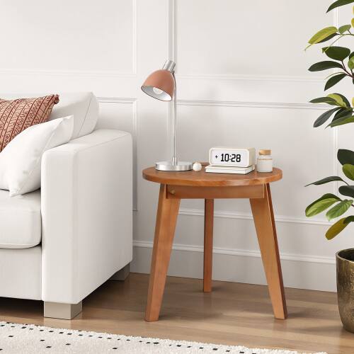 Alt View 8. Winado - 15.7in Patio Side Coffee End Table Portable Bedside Wooden Furniture for Indoor/Outdoor - Teak.