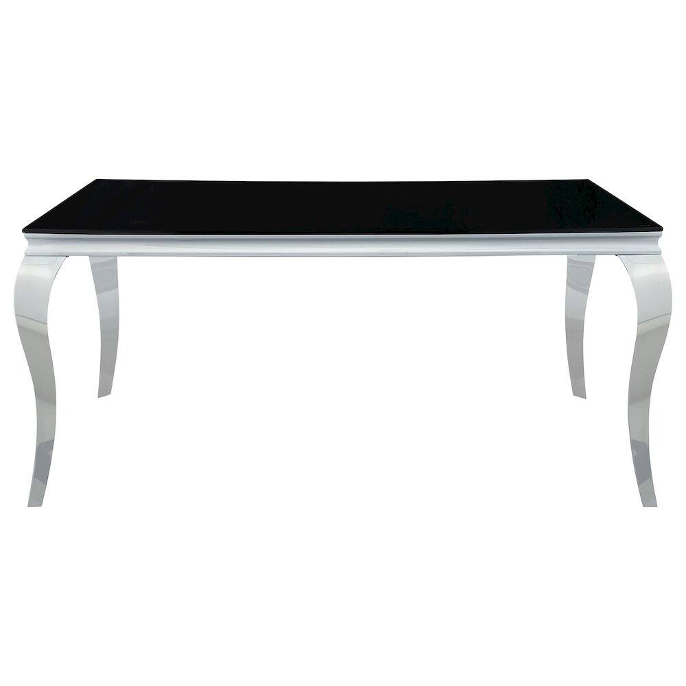 Alt View 3. Coaster Co. of America - Carone Rectangular 61-inch Glass Top Dining Table Black - Black.