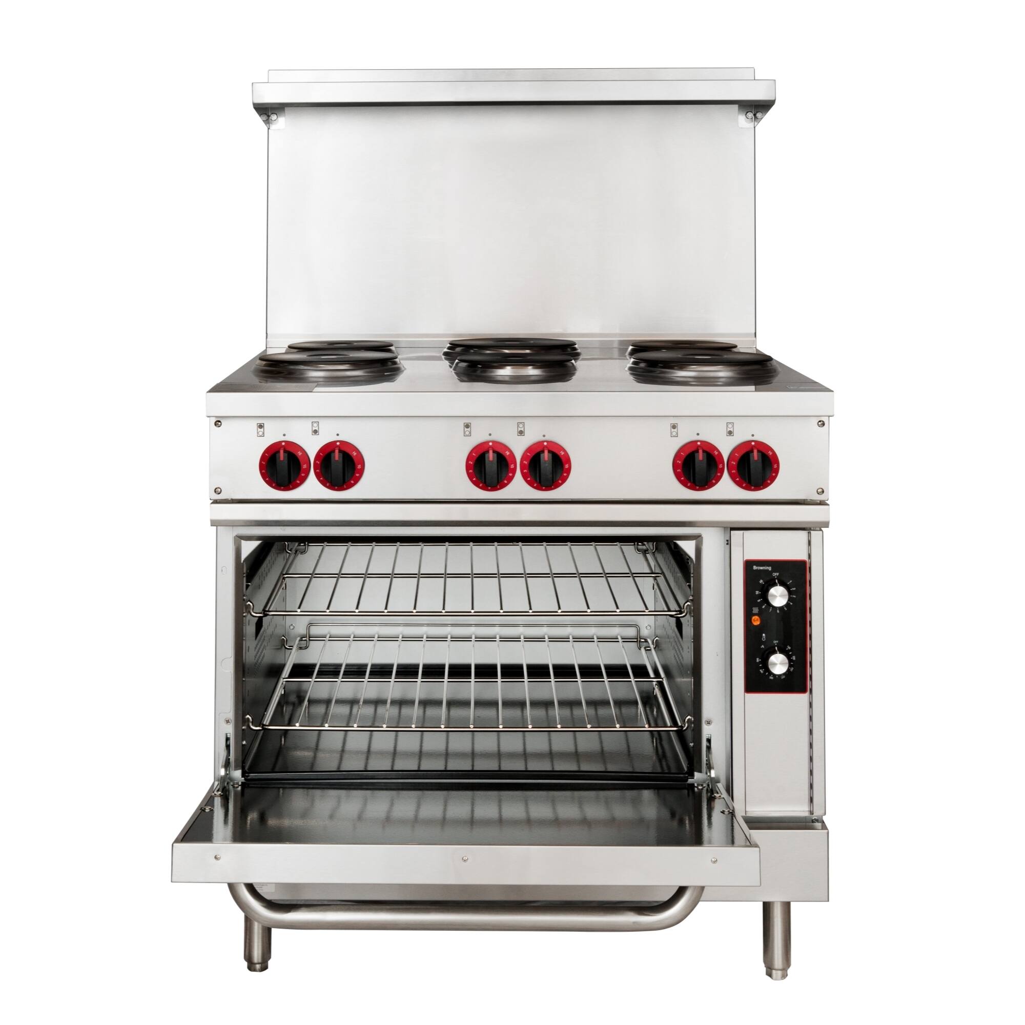 Alt View 3. Koolmore - 36 In. Commercial Electric Range with 6 Burners and 1 Standard Electric Oven in Stainless Steel - 208V 3 Phase - Stainless-Steel.