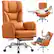 Alt View 1. Brick Attic - 500LBS Plus Ergonomic Office Chair with Footrest, Wide Cross Legged Executive Chair with Reversible Armrests, 120°Tilt - Caramel.