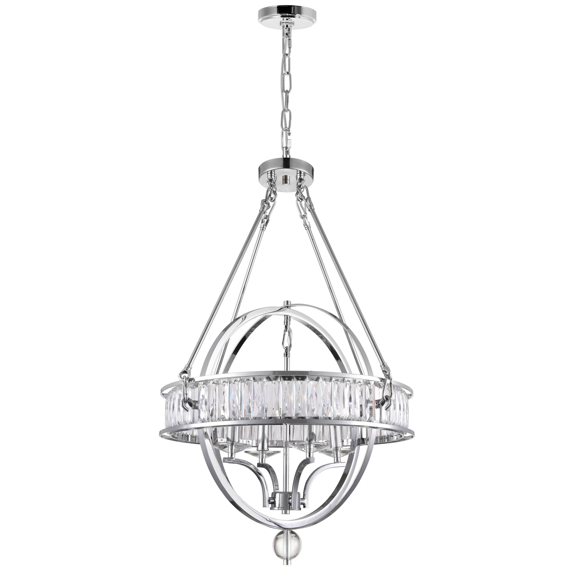 Alt View 2. CWI Lighting - Arkansas 4 Light Chandelier With Chrome Finish - Chrome.