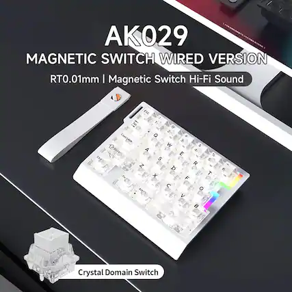 AK029
MAGNETIC SWITCH WIRED VERSION
RT0.01mm | Magnetic Switch Hi-Fi Sound
Crystal Domain Switch