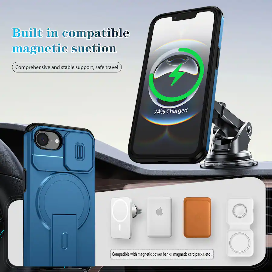 D Day Shell Shock Dteck Magnetic Case for Apple iPhone 17e / 16e with Sliding Camera ...