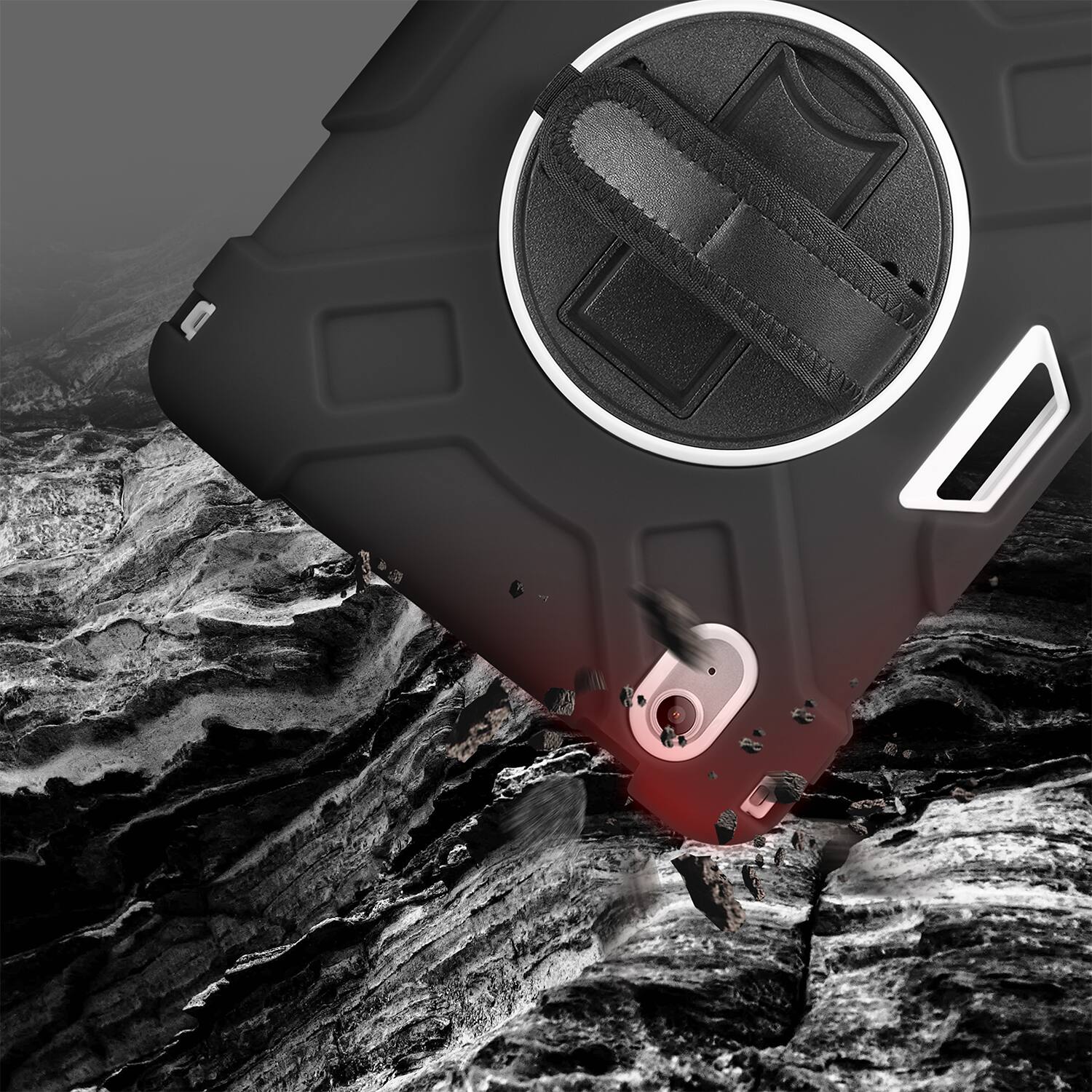 Back. Vena - For Apple iPad A16 Case, iPad A16 10th/11th Case, 360° Rotating Stand with Pencil Holder, Cover for iPad A16 10.9"Black - Black.