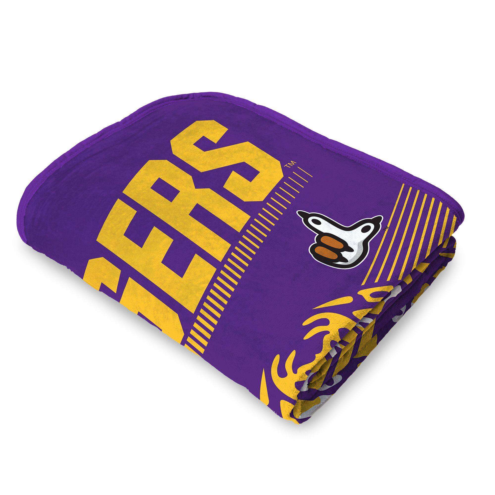 Left. Sweet Home Collection - NCAA LSU Tigers 60" x 80" Raschel Throw Blanket - Purple.