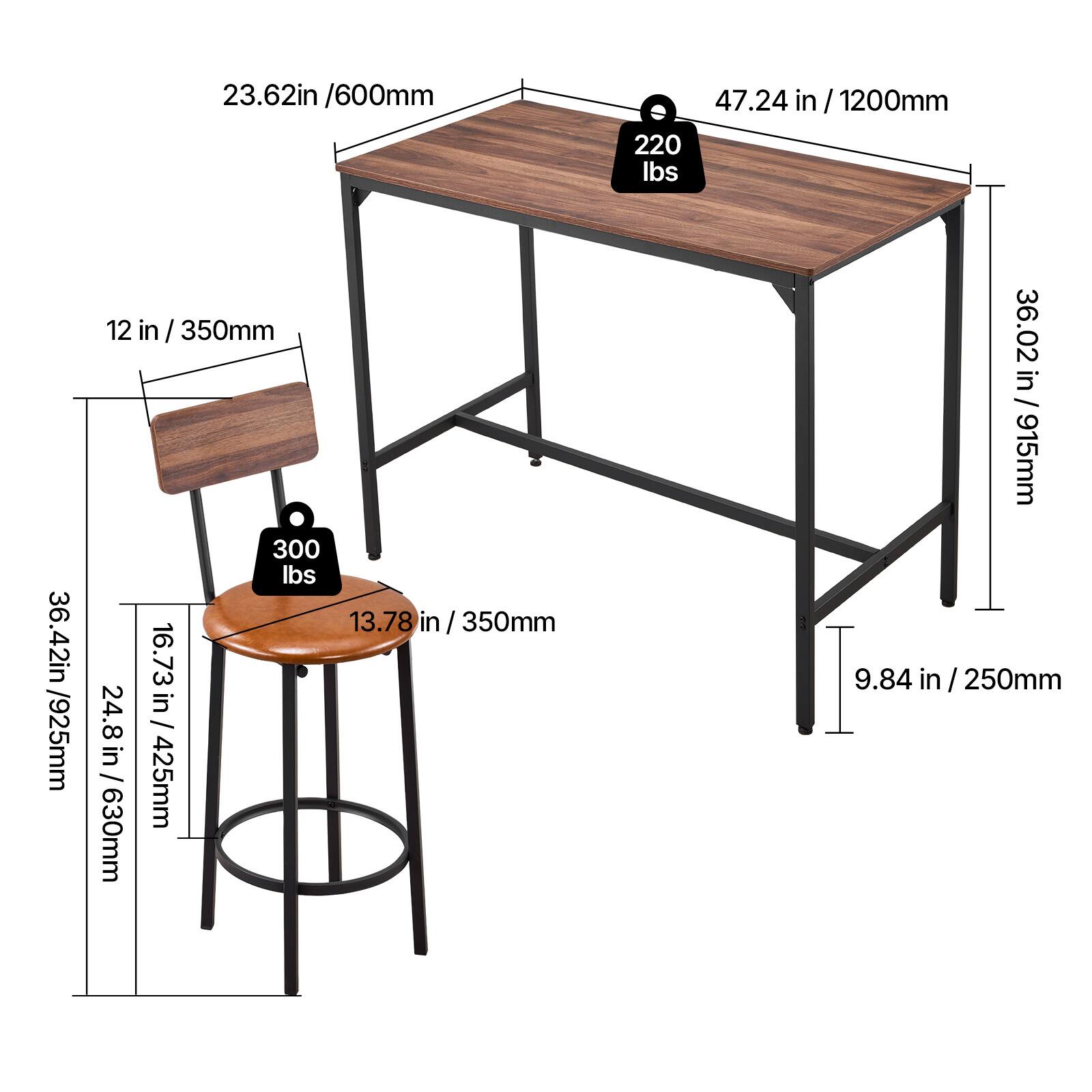23.62 in / 600mm  
47.24 in / 1200mm  
220 lbs  
36.42 in / 925mm  
12 in / 350mm  
300 lbs  
13.78 in / 350mm  
24.8 in / 630mm  
36.02 in / 915mm  
9.84 in / 250mm