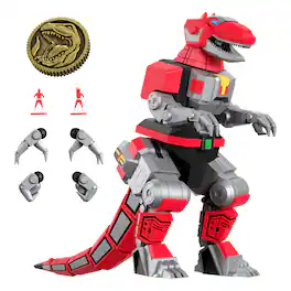 Super7 - ULTIMATES! 8 in Plastic Mighty Morphin Power Rangers Action Figure - Tyrannosaurus Dinozord