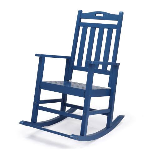 Alt View 8. Winado - Wooden Rocking Chair with Footrest, Comfortable Backrest 450LBS Weight Capacity Patio Rocker for Outdoor Garden Yard - Navy Blue.